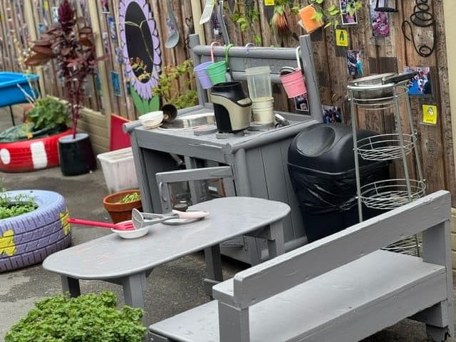 Outdoor learning space at unique child montessori northolt