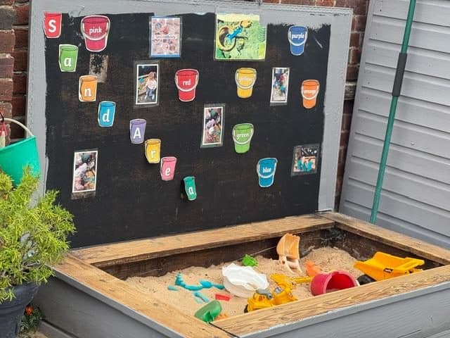 Sensory play sandbox at unique child montessori northolt