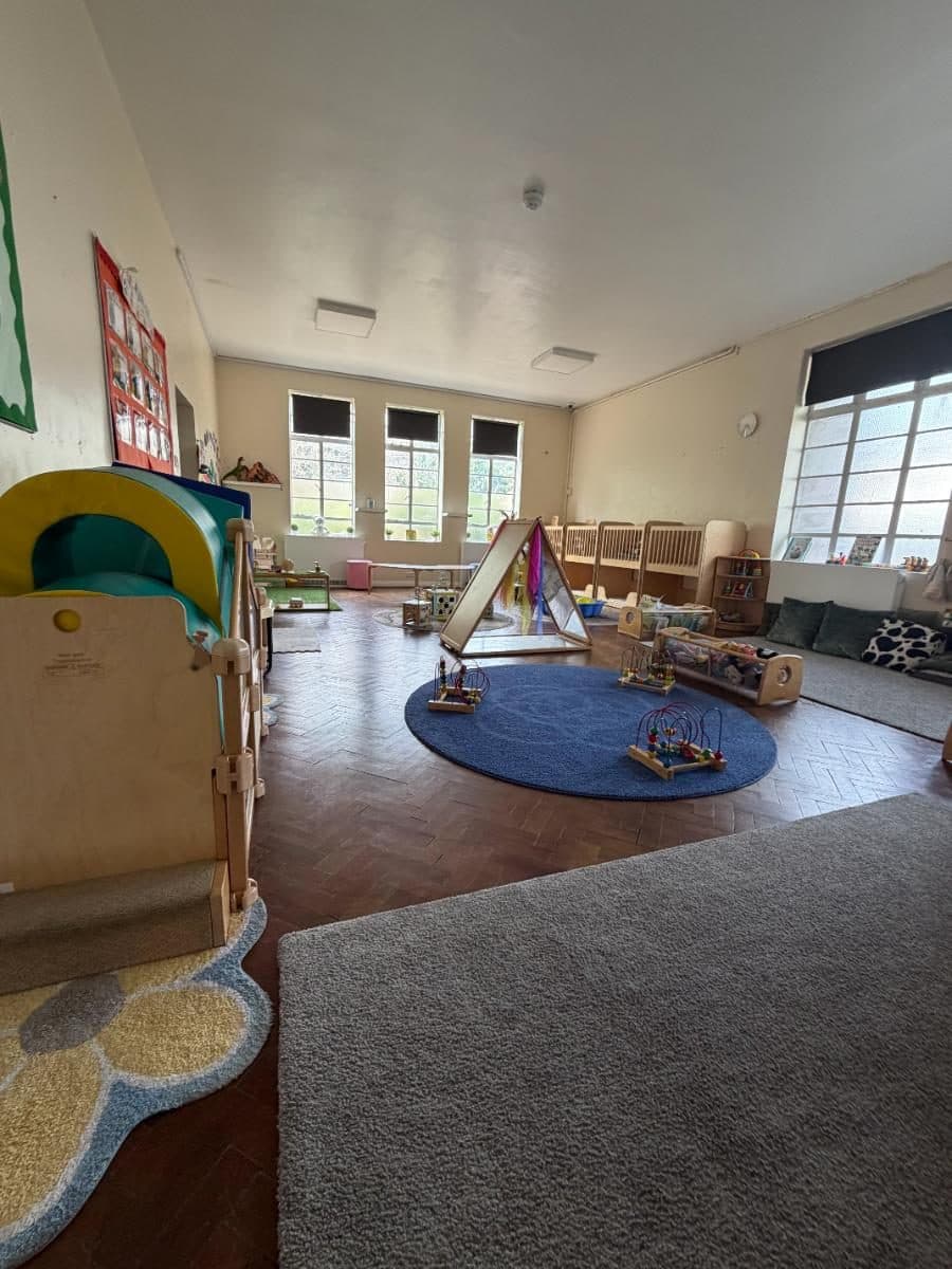 Unique child montessori bright classroom with play equipment