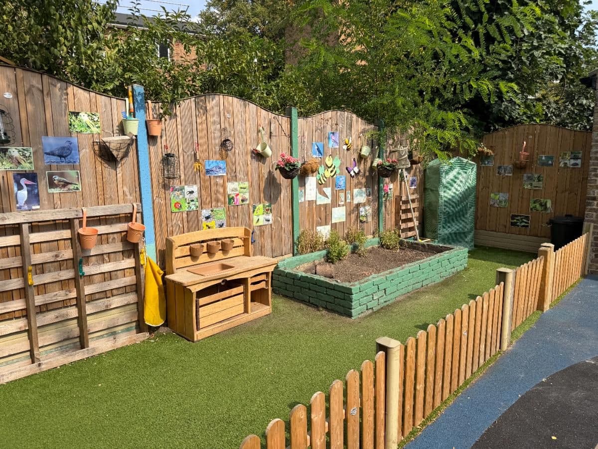 Unique child montessori outdoor garden play space